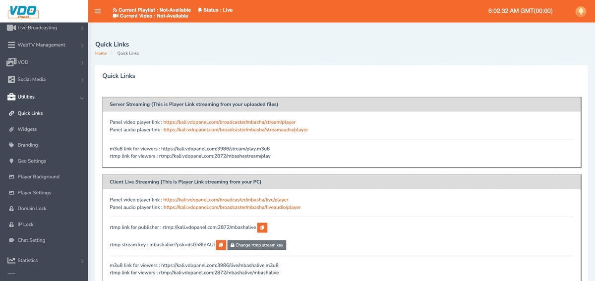 VDOPanel: Web TV and VOD management